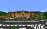 Exterior of the Great Ceremonial House from the parking lot side of the building.